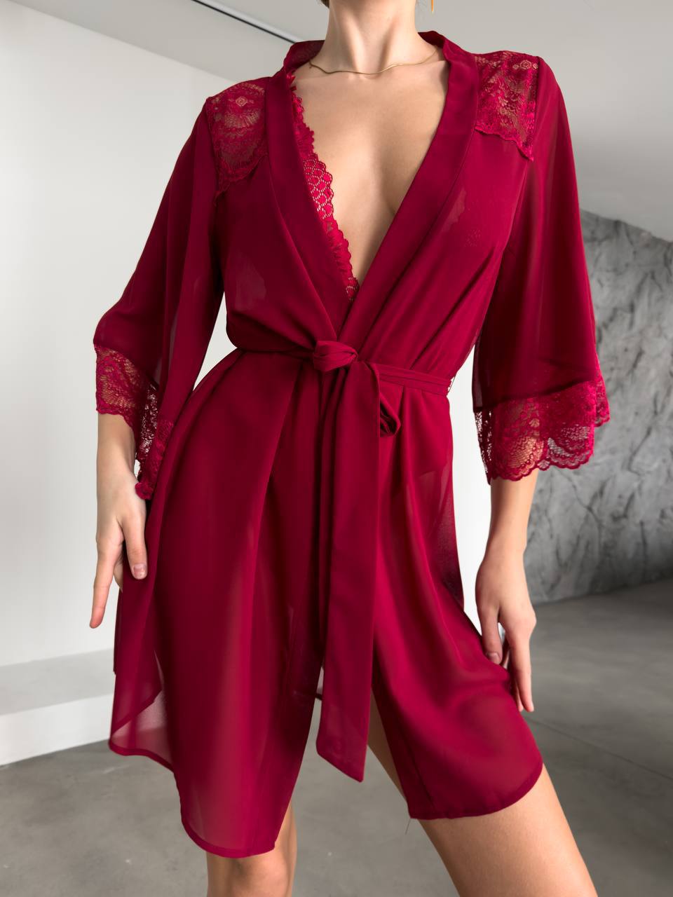 Mirage Premium Kırmızı Sabahlık & Bodysuit Seti